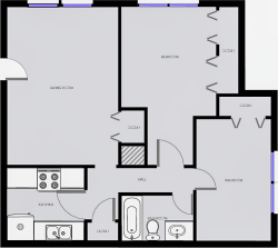 Western Pine - Two Bedroom / One Bath - 772 Sq. Ft.*